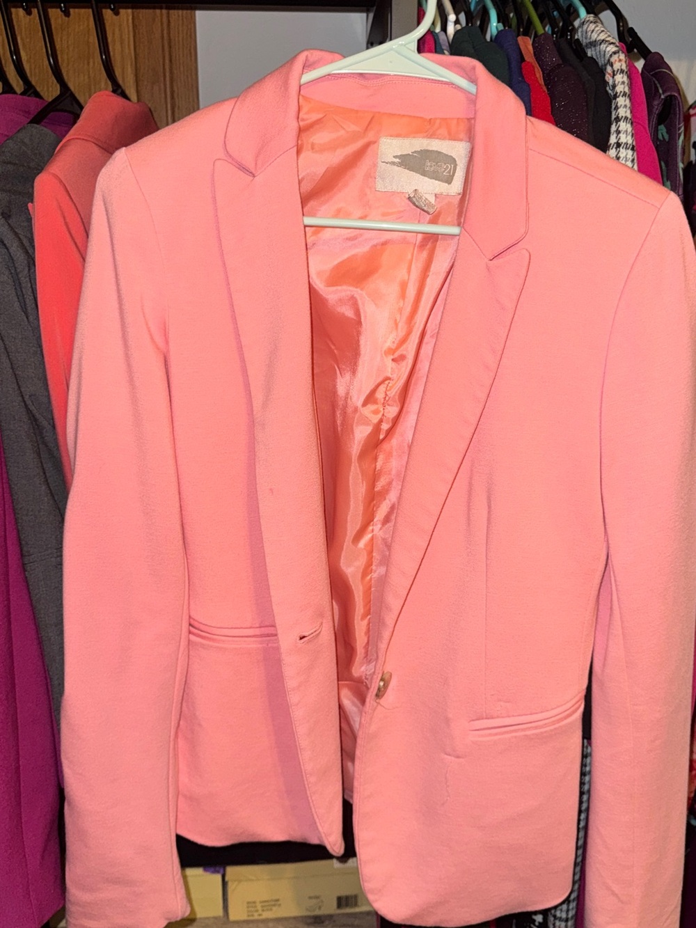 Forever 21 Coral Pink Tailored Blazer